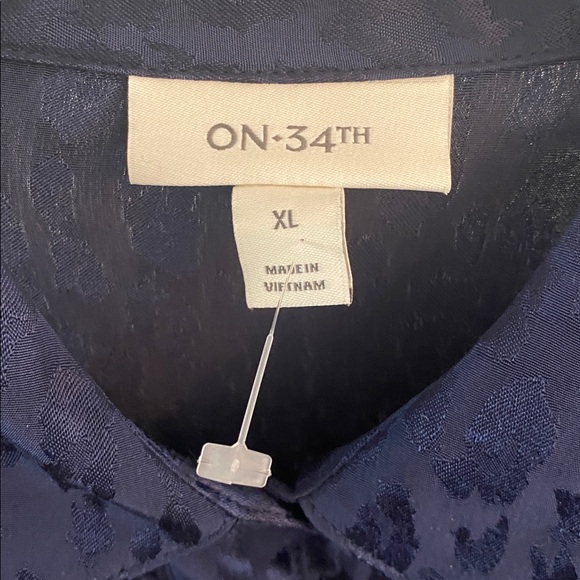 ON-34th XL blue jumpsuit animal print jacquard pattern - Picture 3 of 9